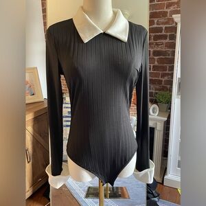 Collared and Cuffed long Sleeve Bodysuit - Sz M